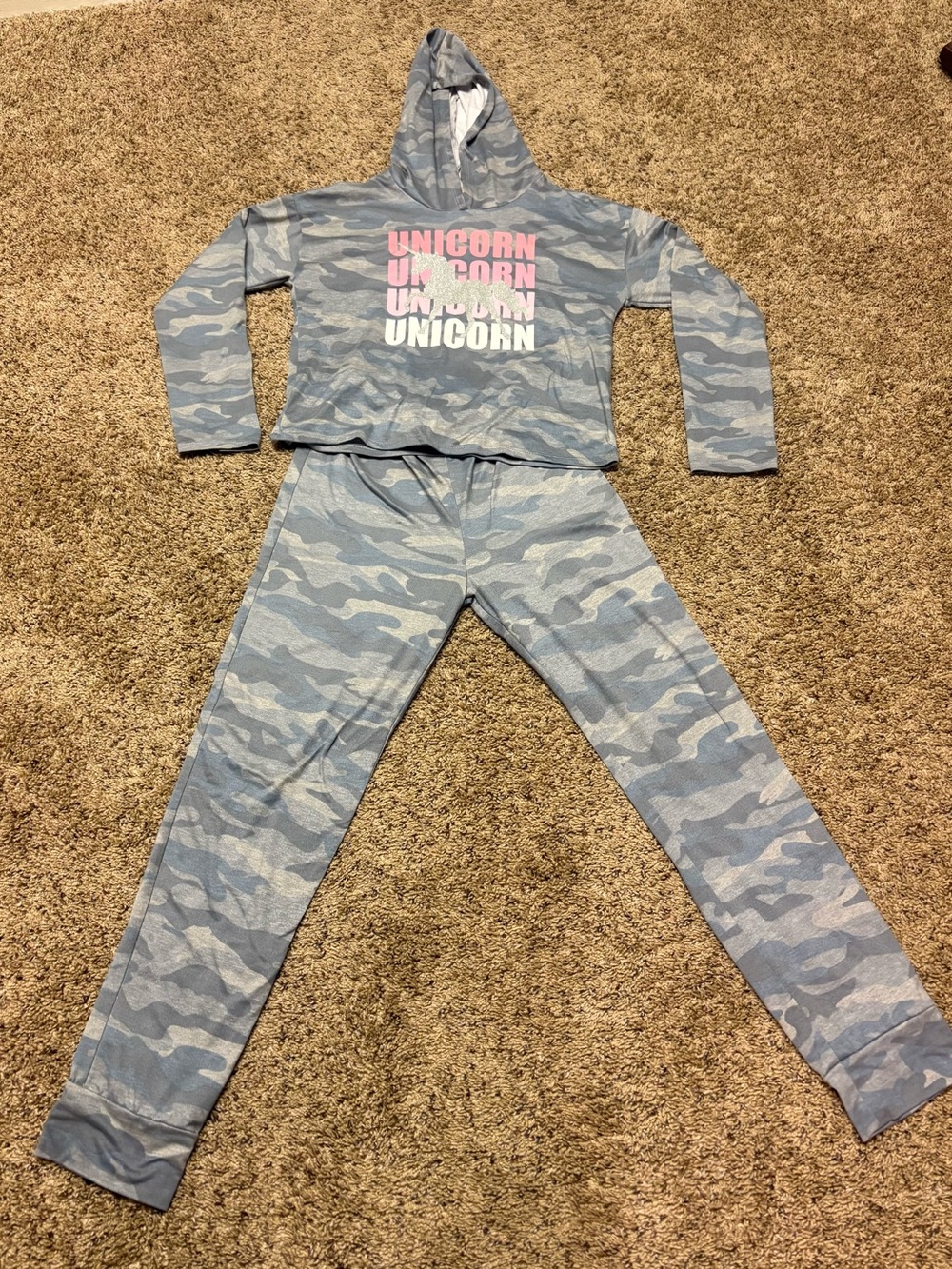 Jenna and Jessie Camo/ Unicorn Jogger Set